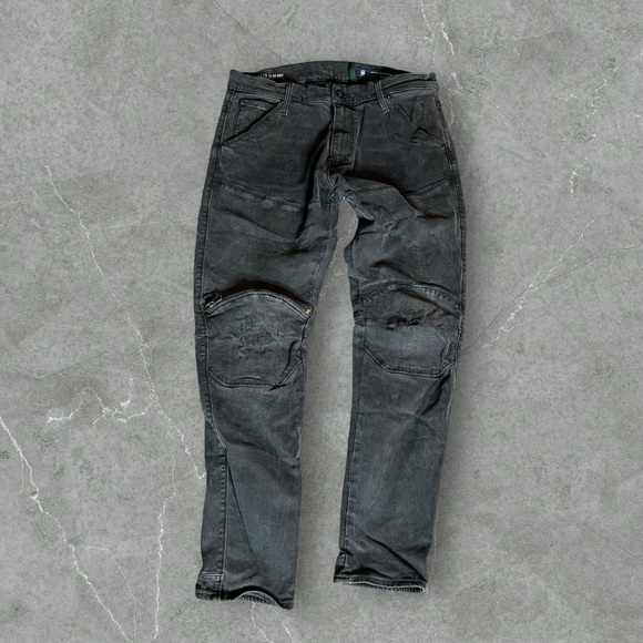 G-Star Raw Jeans Mens 35x32 Black 5620 3d Zip Knee Skinnt Hip Hop Denim‎ Premium - Picture 1 of 10